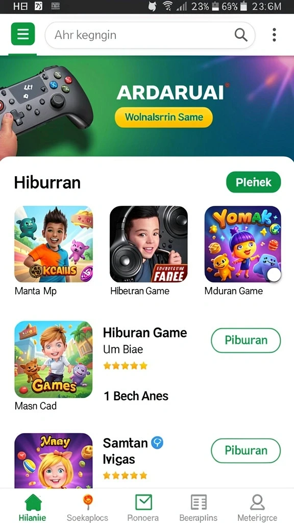 Tampilan antarmuka yang menarik dan modern.