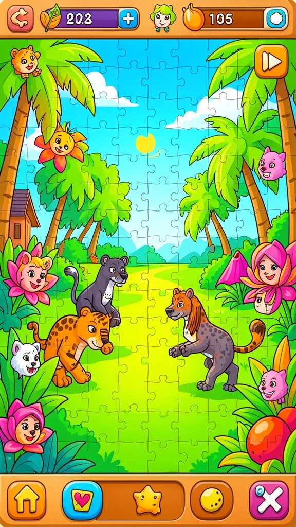 Tampilan grafis yang menawan di dalam permainan.