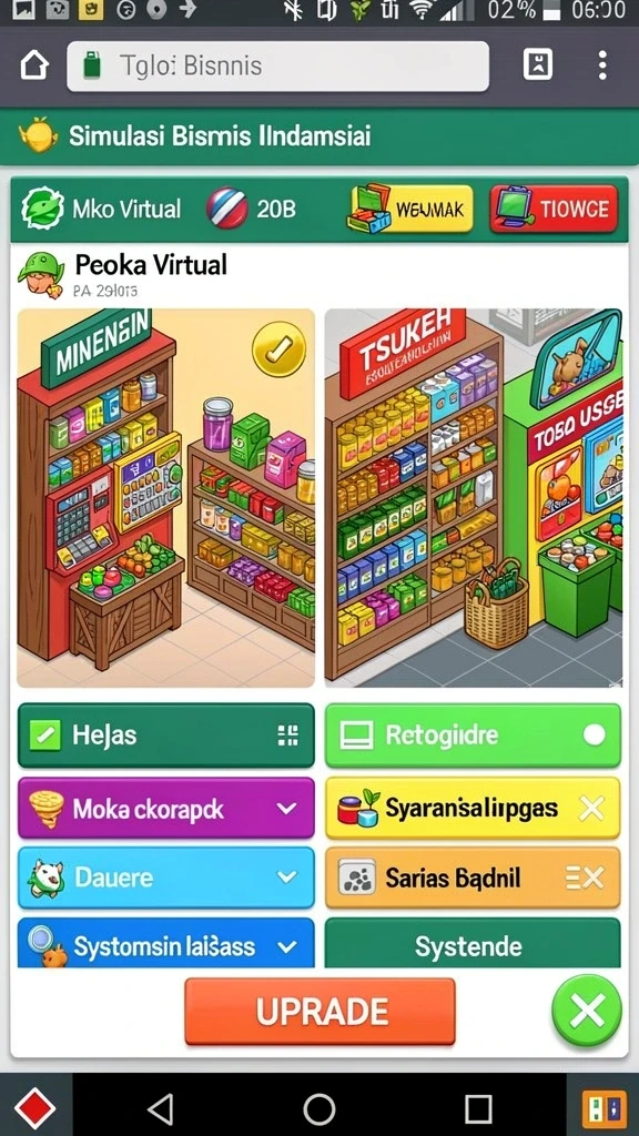 Tampilan awal game INDAAA yang menarik dan mudah dinavigasi.