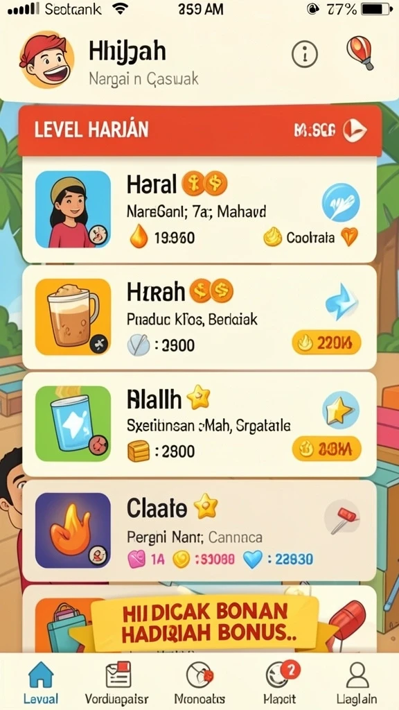 Beragam karakter dengan desain unik yang dapat dipilih.