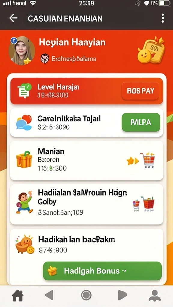 Fitur bonus harian untuk meningkatkan peluang menang.